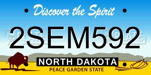 2SEM592 North Dakota License Plate