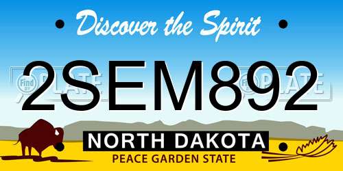 2SEM892 North Dakota License Plate