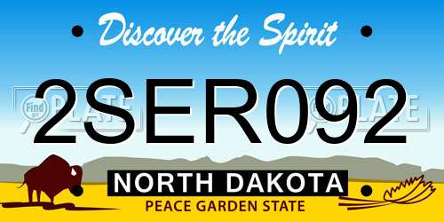 2SER092 North Dakota License Plate