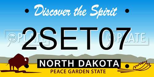 2SET07 North Dakota License Plate