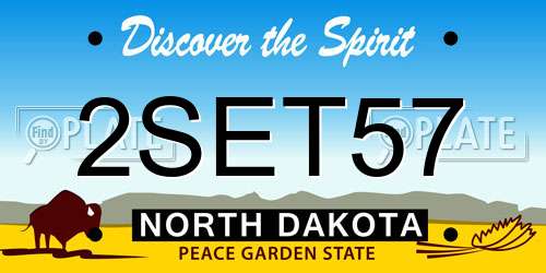 2SET57 North Dakota License Plate