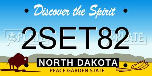 2SET82 North Dakota License Plate