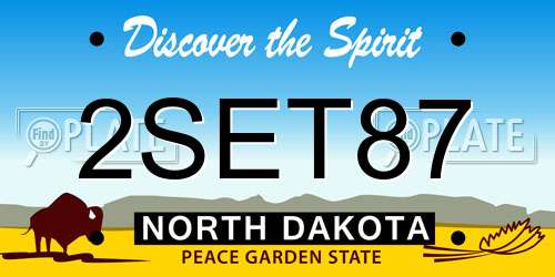 2SET87 North Dakota License Plate