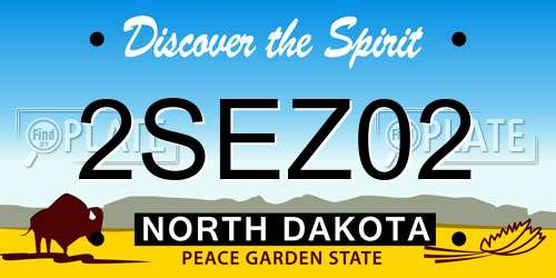 2SEZ02 North Dakota License Plate