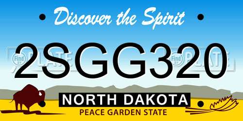 2SGG320 North Dakota License Plate