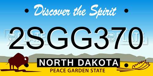 2SGG370 North Dakota License Plate