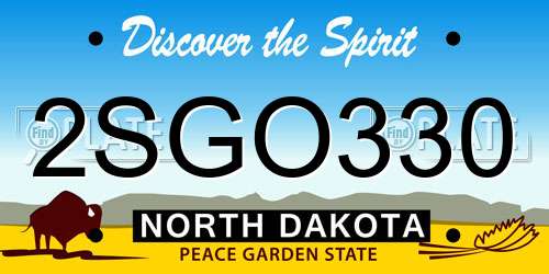 2SGO330 North Dakota License Plate