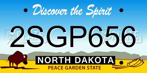 2SGP656 North Dakota License Plate