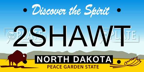 2SHAWT North Dakota License Plate