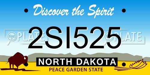 2SI525 North Dakota License Plate