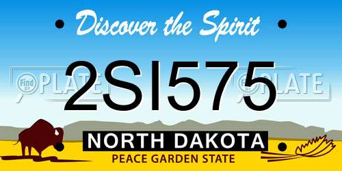 2SI575 North Dakota License Plate