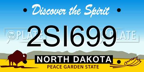 2SI699 North Dakota License Plate