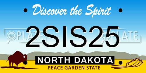 2SIS25 North Dakota License Plate