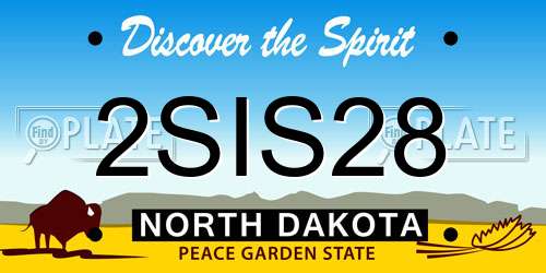 2SIS28 North Dakota License Plate