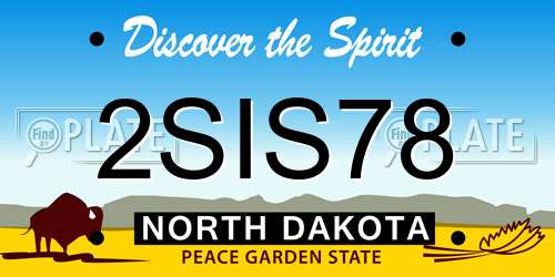 2SIS78 North Dakota License Plate