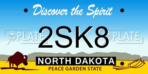 2SK8 North Dakota License Plate