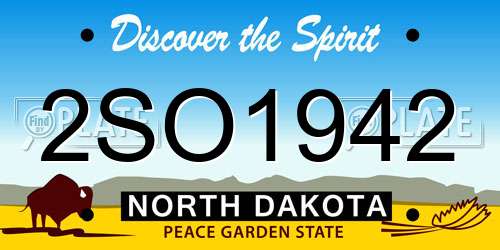 2SO1942 North Dakota License Plate