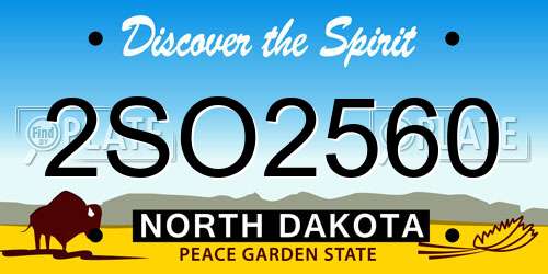 2SO2560 North Dakota License Plate