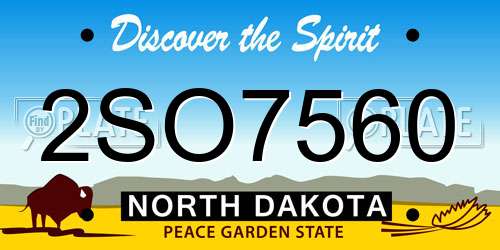 2SO7560 North Dakota License Plate