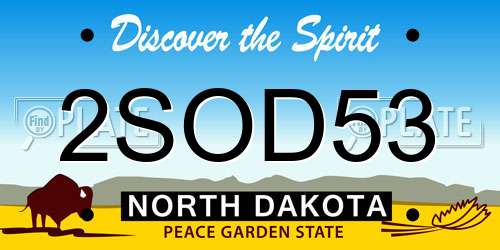 2SOD53 North Dakota License Plate