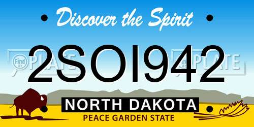 2SOI942 North Dakota License Plate