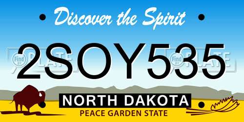 2SOY535 North Dakota License Plate