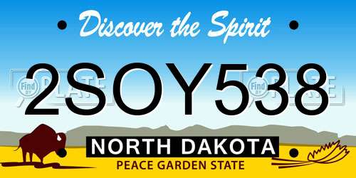 2SOY538 North Dakota License Plate