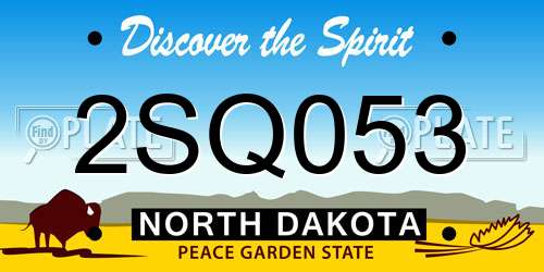 2SQ053 North Dakota License Plate