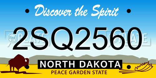 2SQ2560 North Dakota License Plate