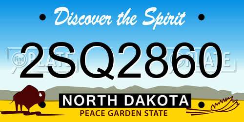 2SQ2860 North Dakota License Plate