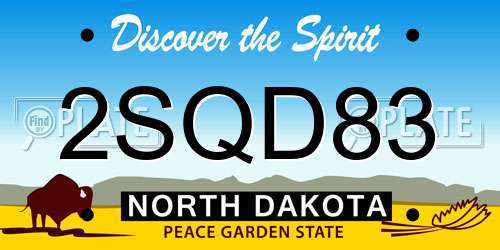 2SQD83 North Dakota License Plate