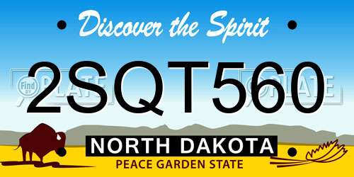 2SQT560 North Dakota License Plate