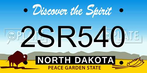 2SR540 North Dakota License Plate
