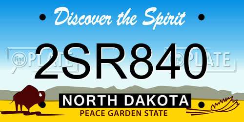 2SR840 North Dakota License Plate