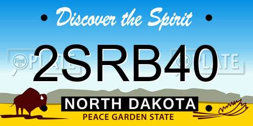 2SRB40 North Dakota License Plate