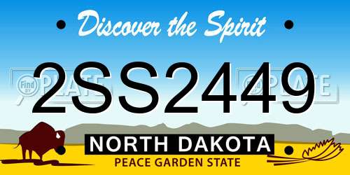 2SS2449 North Dakota License Plate