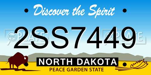2SS7449 North Dakota License Plate