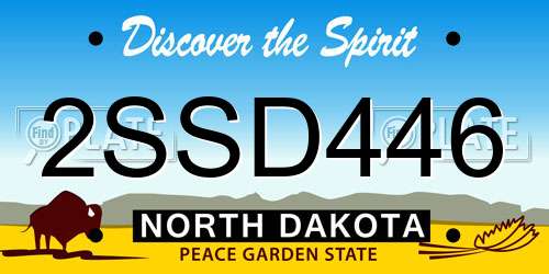 2SSD446 North Dakota License Plate