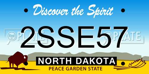 2SSE57 North Dakota License Plate