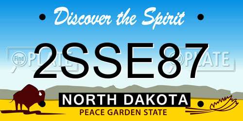 2SSE87 North Dakota License Plate