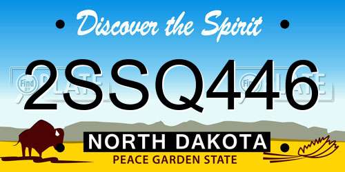 2SSQ446 North Dakota License Plate