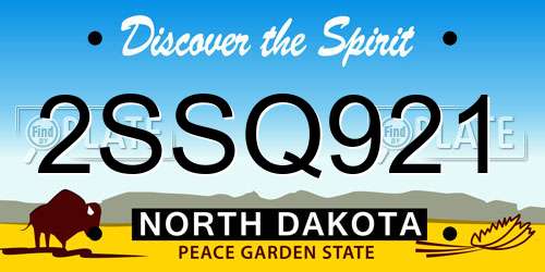 2SSQ921 North Dakota License Plate