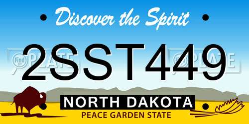 2SST449 North Dakota License Plate