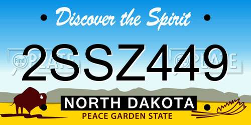 2SSZ449 North Dakota License Plate