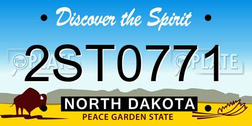 2ST0771 North Dakota License Plate