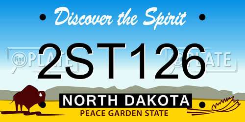 2ST126 North Dakota License Plate