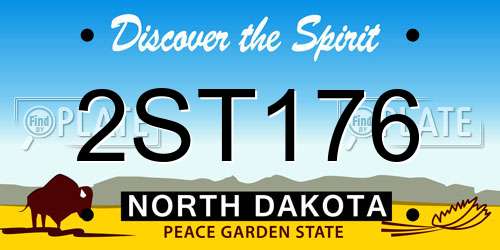 2ST176 North Dakota License Plate