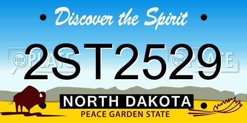 2ST2529 North Dakota License Plate
