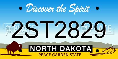 2ST2829 North Dakota License Plate
