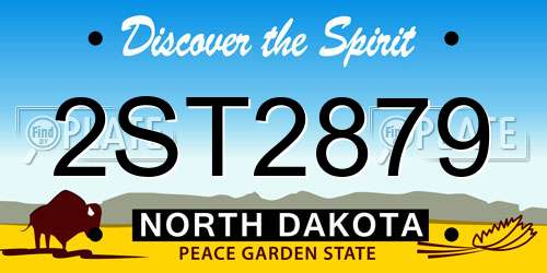 2ST2879 North Dakota License Plate